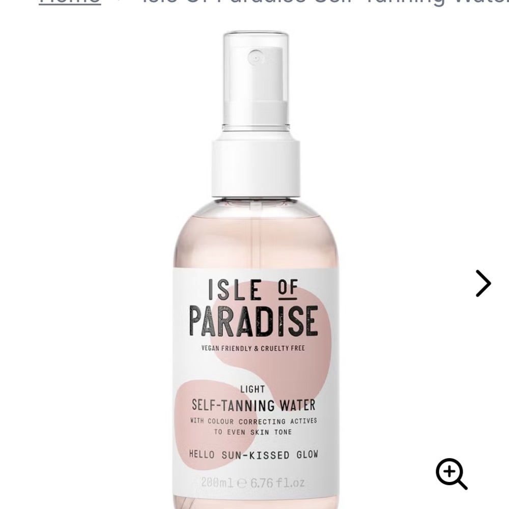 Isle of Paradise Light Self-Tanning Water - Peach and White